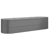 Vidaxl Planning Box 296x80x68 CM Powder -Coated Steel Grey