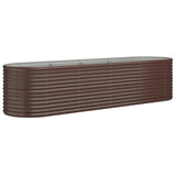 Vidaxl Planning Box 296x80x68 CM Powder -Coated Steel Brown