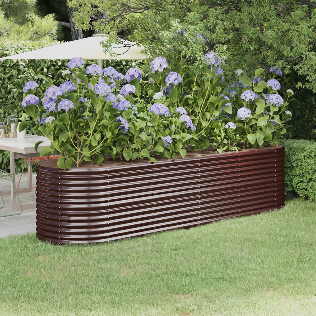 VIDAXL -Planungsbox 296x80x68 cm Pulver -Stahlbraun