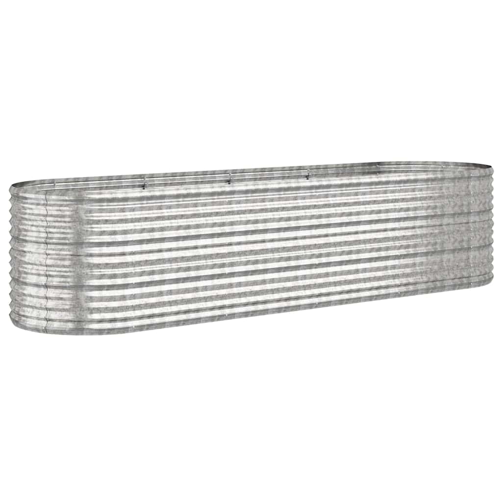 VIDAXL -Planungsbox 296x80x68 cm Pulver -Stahl Silber gefärbt