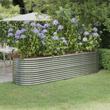 VIDAXL -Planungsbox 296x80x68 cm Pulver -Stahl Silber gefärbt