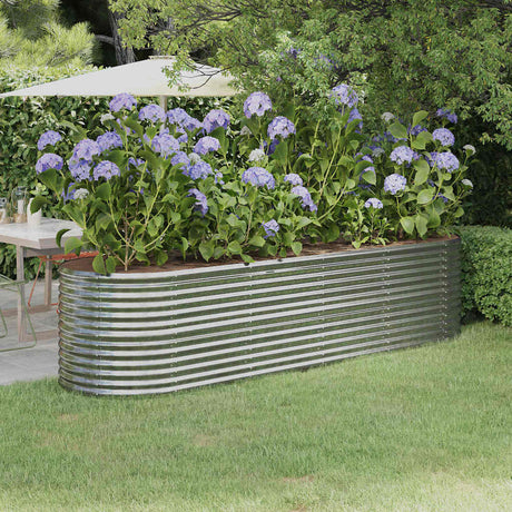 VIDAXL -Planungsbox 296x80x68 cm Pulver -Stahl Silber gefärbt