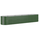 Vidaxl Planning Box 368x80x68 CM Powder -Coated Steel Green