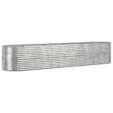 VIDAXL -Pflanzer 368x80x68 cm Pulver -bewegtes Stahl Silber gefärbt