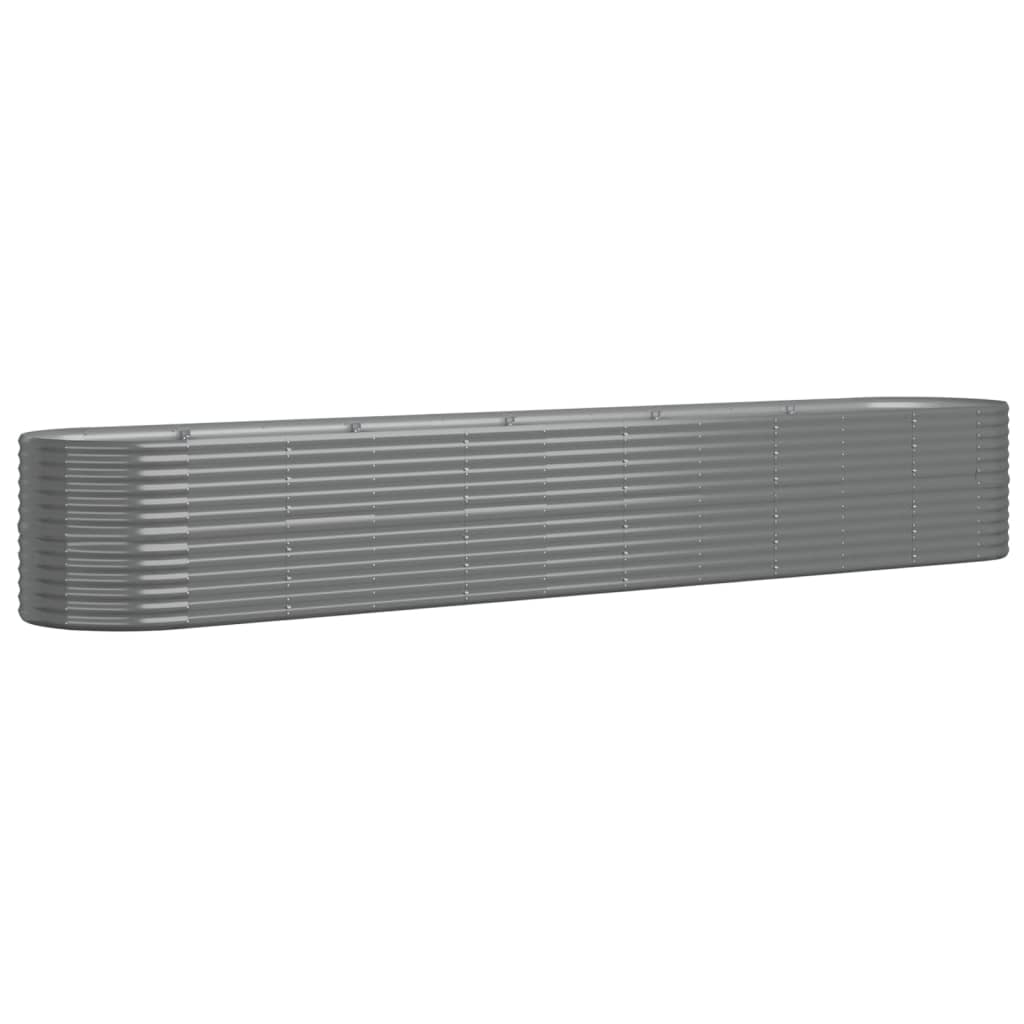 Vidaxl Planning Box 440x80x68 CM Powder -Coated Steel Grey