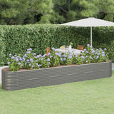 VIDAXL -Planungsbox 440x80x68 cm Pulver -bewegtem Stahl grau