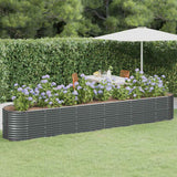 VIDAXL -Planungsbox 440x80x68 cm Pulver -beschichteter Stahl -Anthrazit -Verschärfen