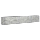 VIDAXL -Planungsbox 440x80x68 cm Pulver -bezogenes Stahl Silber gefärbt