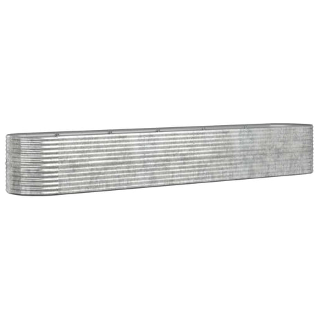 VIDAXL -Planungsbox 440x80x68 cm Pulver -bezogenes Stahl Silber gefärbt