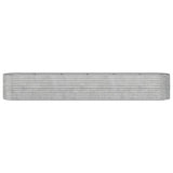 VIDAXL -Planungsbox 440x80x68 cm Pulver -bezogenes Stahl Silber gefärbt