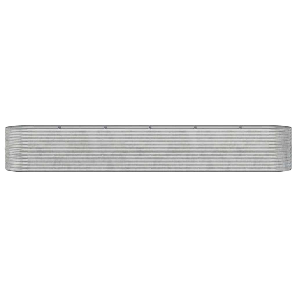 VIDAXL -Planungsbox 440x80x68 cm Pulver -bezogenes Stahl Silber gefärbt