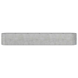 VIDAXL -Planungsbox 440x80x68 cm Pulver -bezogenes Stahl Silber gefärbt
