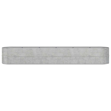 VIDAXL -Planungsbox 440x80x68 cm Pulver -bezogenes Stahl Silber gefärbt