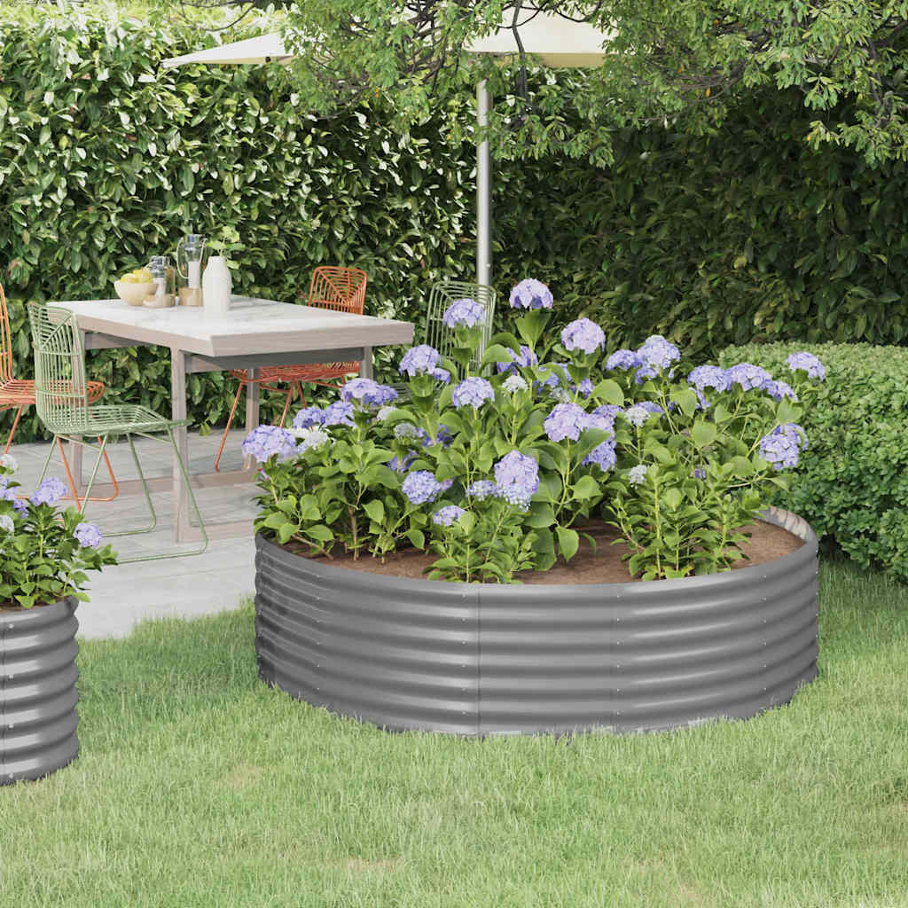 VIDAXL -Planungsbox 140x140x36 cm Pulver -Stahlgrau grau