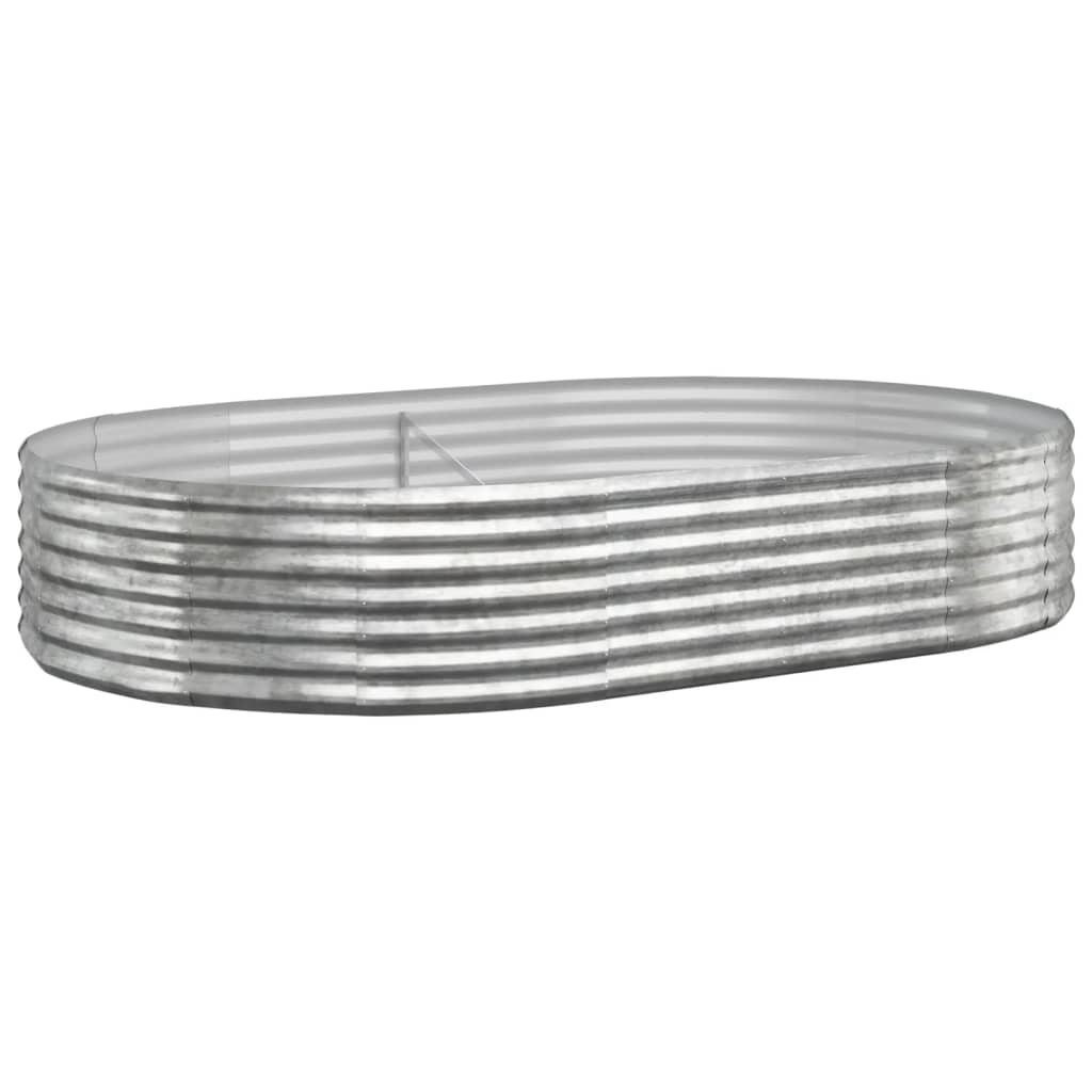 VIDAXL -Planungsbox 214x140x36 cm Pulver -Stahl Silber gefärbt