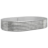 VIDAXL -Planungsbox 214x140x36 cm Pulver -Stahl Silber gefärbt
