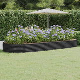 VIDAXL -Planungsbox 373x140x36 cm Pulver -beschichteter Stahl -Anthrazit -Gelenk