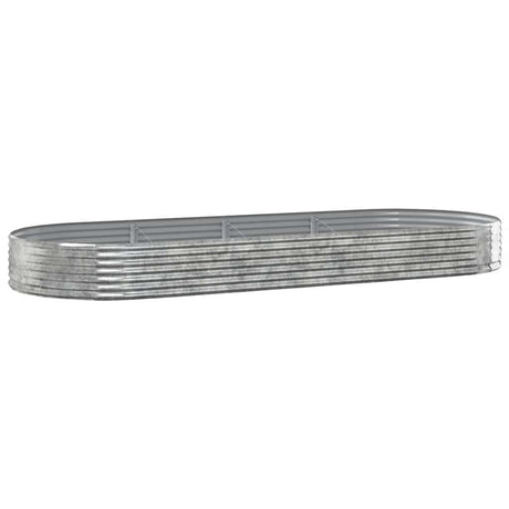 VIDAXL -Planungsbox 373x140x36 cm Pulver -beschichtetes Stahl Silber gefärbt