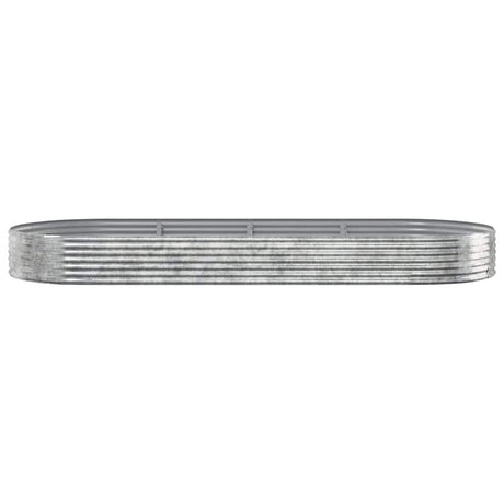 VIDAXL -Planungsbox 373x140x36 cm Pulver -beschichtetes Stahl Silber gefärbt
