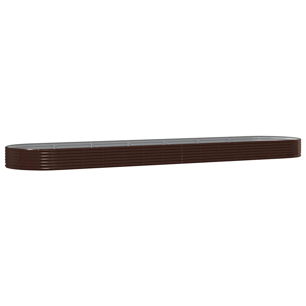 Vidaxl plantenbak 600x140x36 cm gegalvaniseerd staal bruin