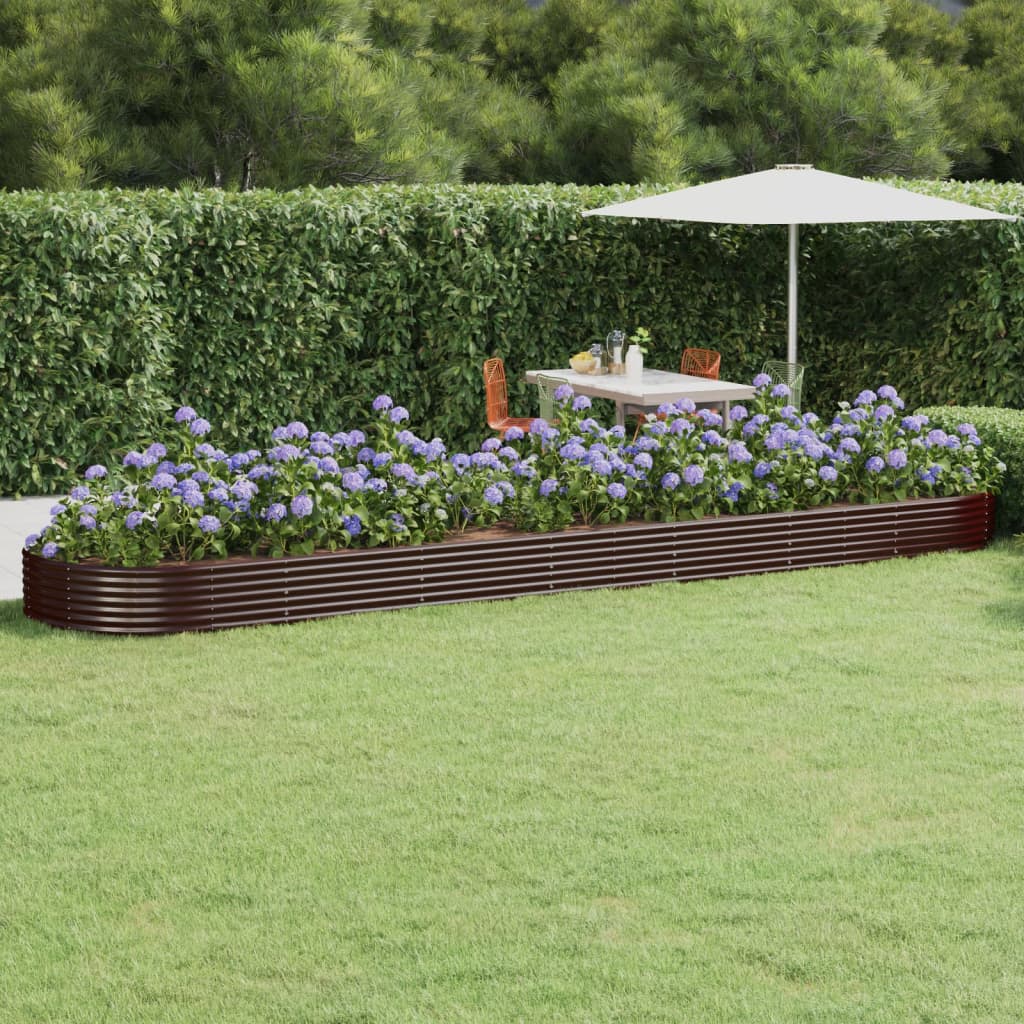 Vidaxl plantenbak 600x140x36 cm gegalvaniseerd staal bruin
