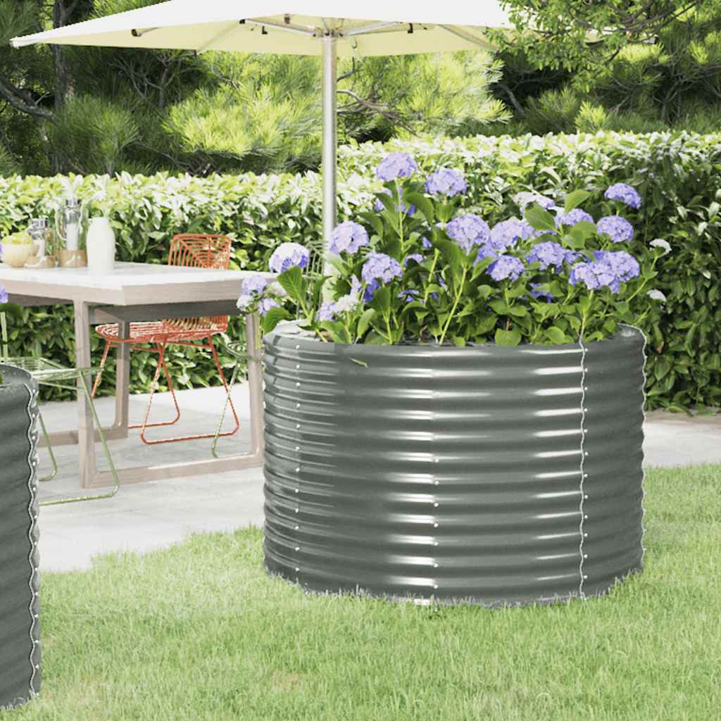Vidaxl plantenbak 100x100x68 cm gegalvaniseerd staal grijs