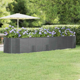 Vidaxl plantenbak 396x100x68 cm gegalvaniseerd staal antracietkleurig