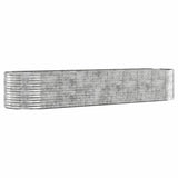 Vidaxx Pflanzgefäß 396x100x68 cm verzinkter Stahl silberfarben
