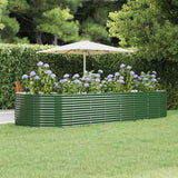 Vidaxl plantenbak 367x140x68 cm gegalvaniseerd staal groen