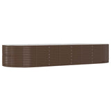 Vidaxl plantenbak 367x140x68 cm gegalvaniseerd staal bruin
