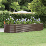 Vidaxl plantenbak 367x140x68 cm gegalvaniseerd staal bruin