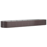 VIDAXL -Planungsbox 584x140x68 cm Pulver -beschichteter Stahlbraun