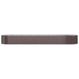 VIDAXL -Planungsbox 584x140x68 cm Pulver -beschichteter Stahlbraun