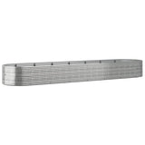 VIDAXL -Planungsbox 584x140x68 cm Pulver -beschichtetes Stahl Silber gefärbt
