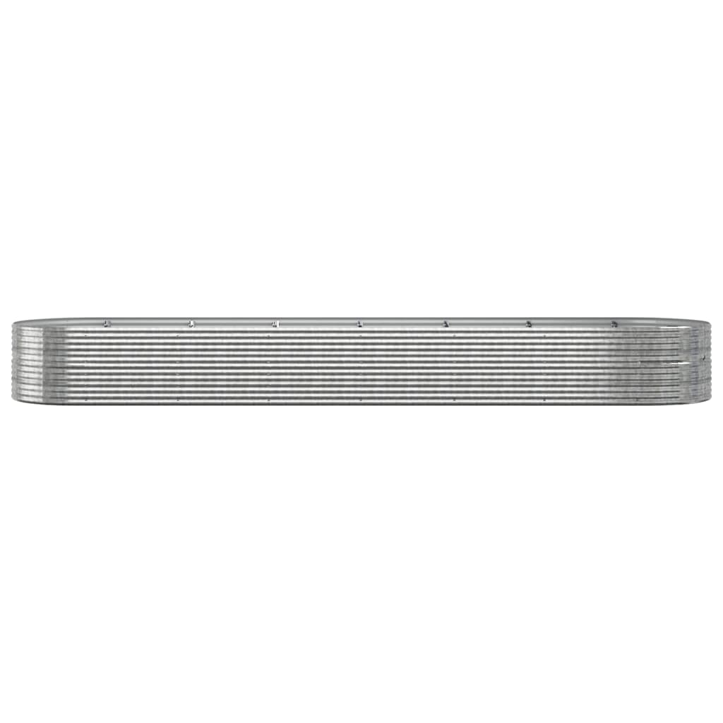 VIDAXL -Planungsbox 584x140x68 cm Pulver -beschichtetes Stahl Silber gefärbt