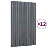 Vidaxl dakpanelen 12 st 60x36 cm gegalvaniseerd staal antracietkleurig