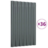 VIDAXL -Dachpaneele 36 ST 60x36 cm Pulver -bewegtes Stahl Anthrazit -gelöscht