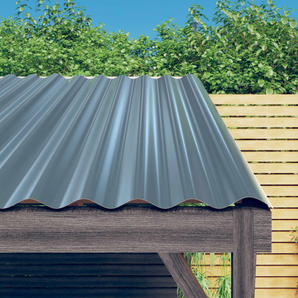 VIDAXL -Dachpaneele 12 ST 80x36 cm Pulver -Stahl grau