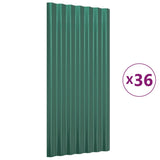 VidaXL roof panels 36 st 80x36 cm powder -coated steel green