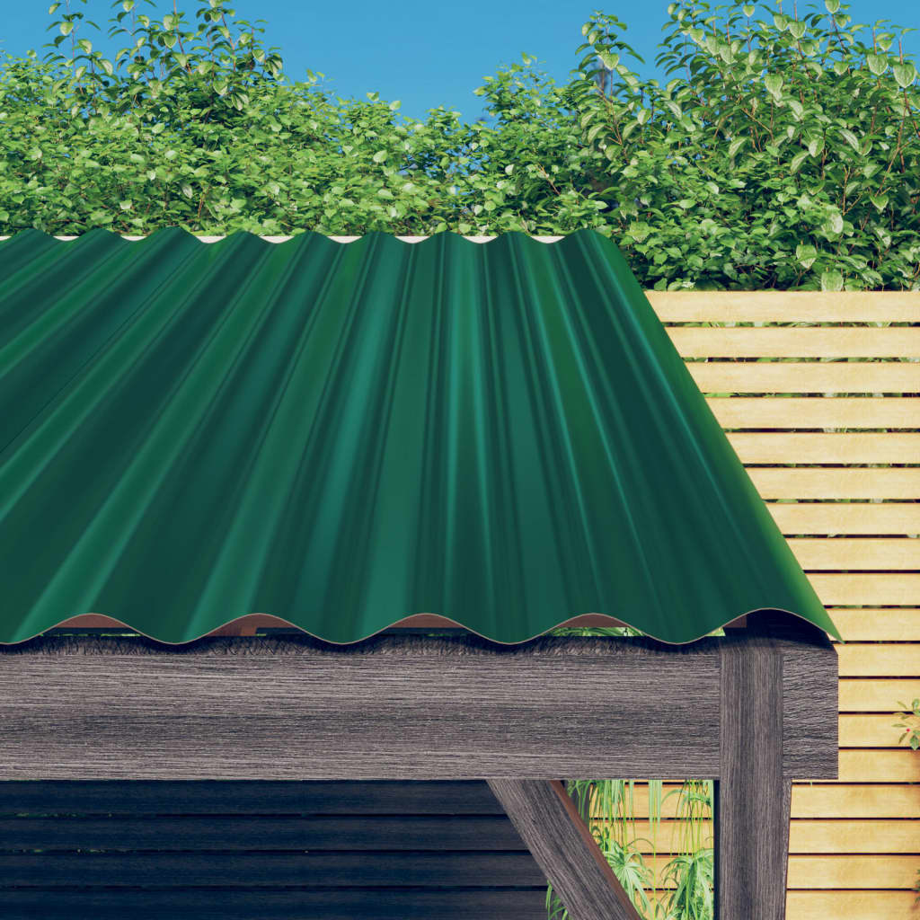 VidaXL roof panels 36 st 80x36 cm powder -coated steel green