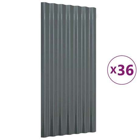 VIDAXL -Dachpaneele 36 ST 80x36 cm Pulver -bewegtes Stahl Anthrazit -Verschärft