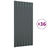 Vidaxl roof panels 36 st 80x36 cm powder -coated steel anthracite -colored