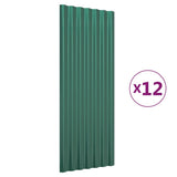 VIDAXL -Dachpaneelen 12 ST 100x36 cm Pulver -Stahlgrün