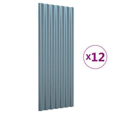 VIDAXL -Dachpaneele 12 ST 100x36 cm Pulver -Stahl grau