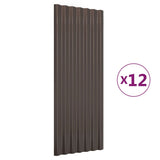 VIDAXL -Dachplatten 12 ST 100x36 cm Pulver -Stahlbraun