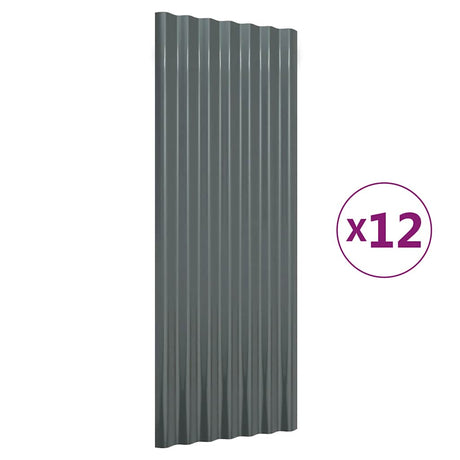 VIDAXL -Dachplatten 12 Stcs 100x36 cm Pulver -beschichtete Stahl -Anthrazit -Verschärfe