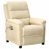 Vidaxl massagestoel stof crèmekleurig
