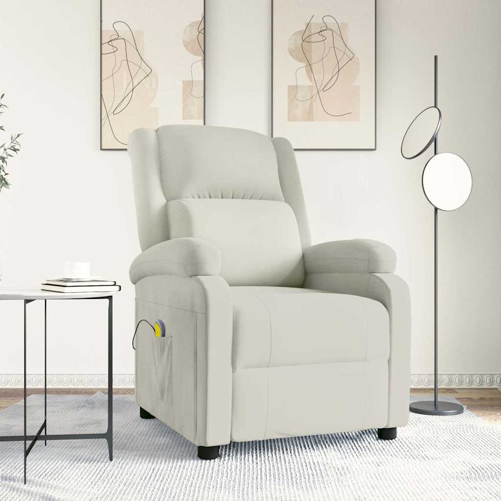 Vidaxl massagestoel fluweel crèmekleurig