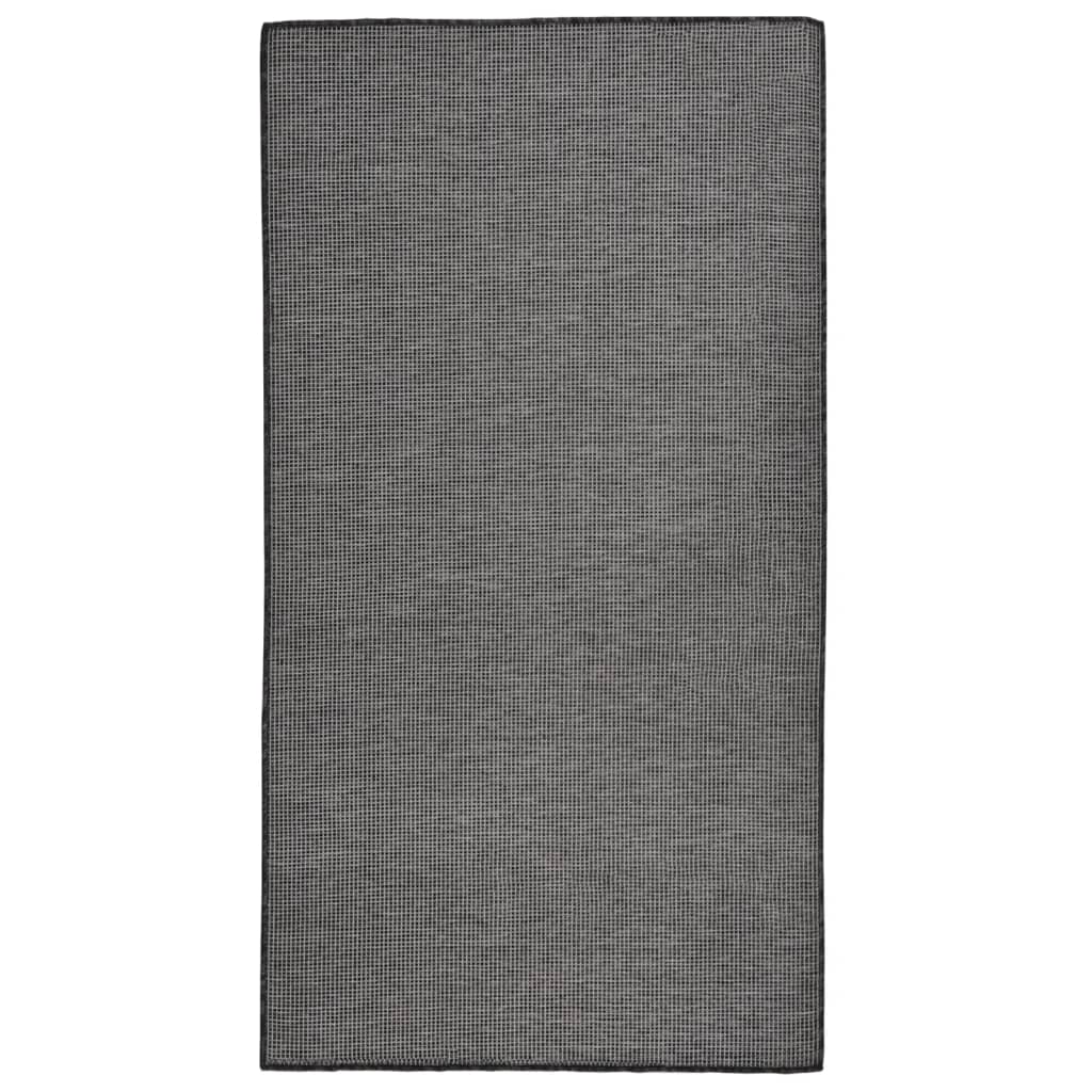 Vidaxl Außen Teppich flach gewebt 80x150 cm Grau