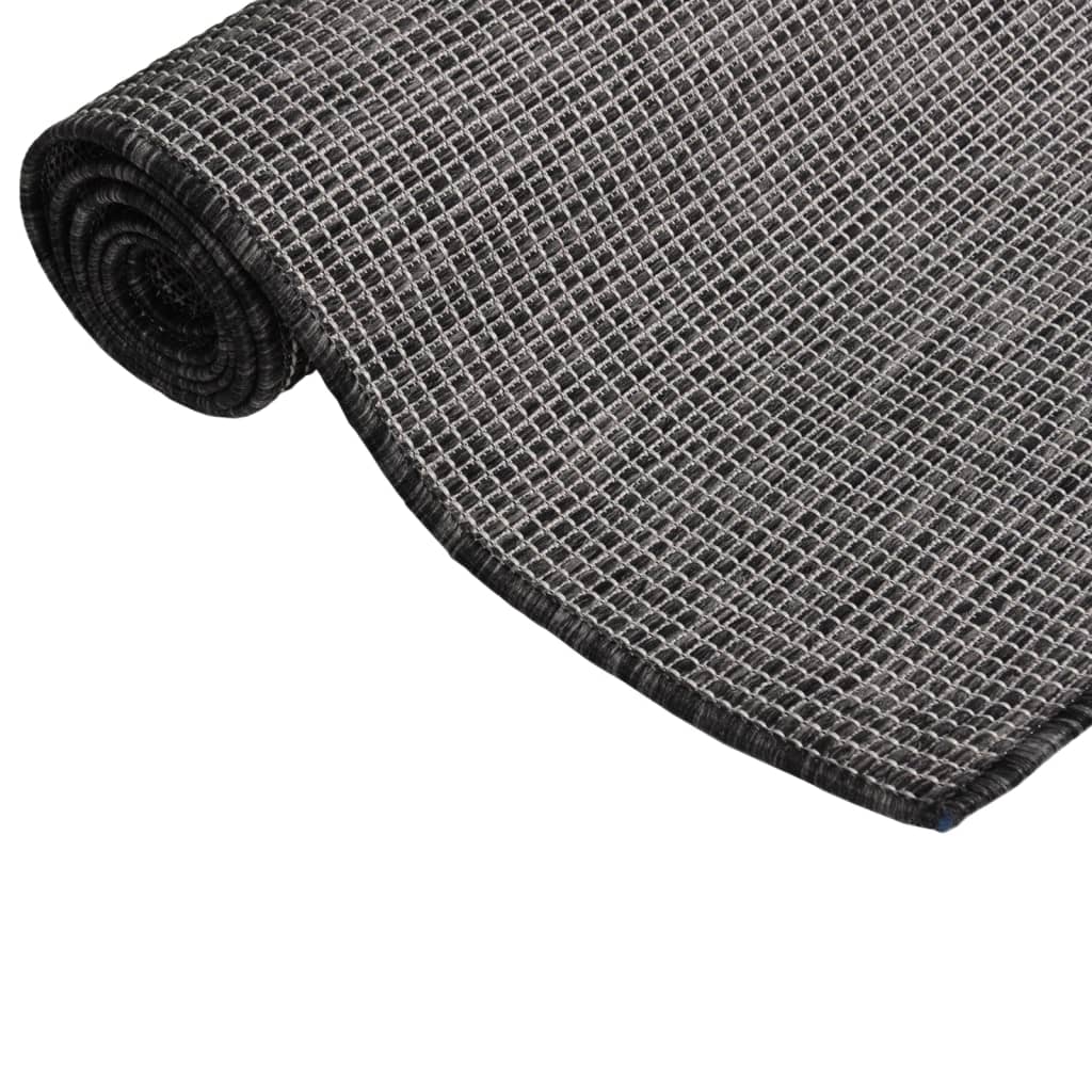 Vidaxl Außen Teppich flach gewebt 80x150 cm Grau